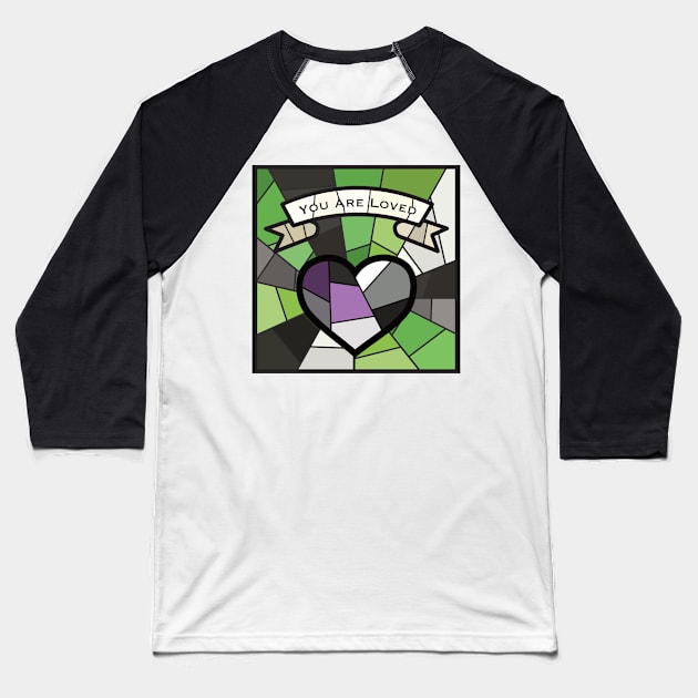 Aro Ace Pride Baseball T-Shirt by OctopodArts